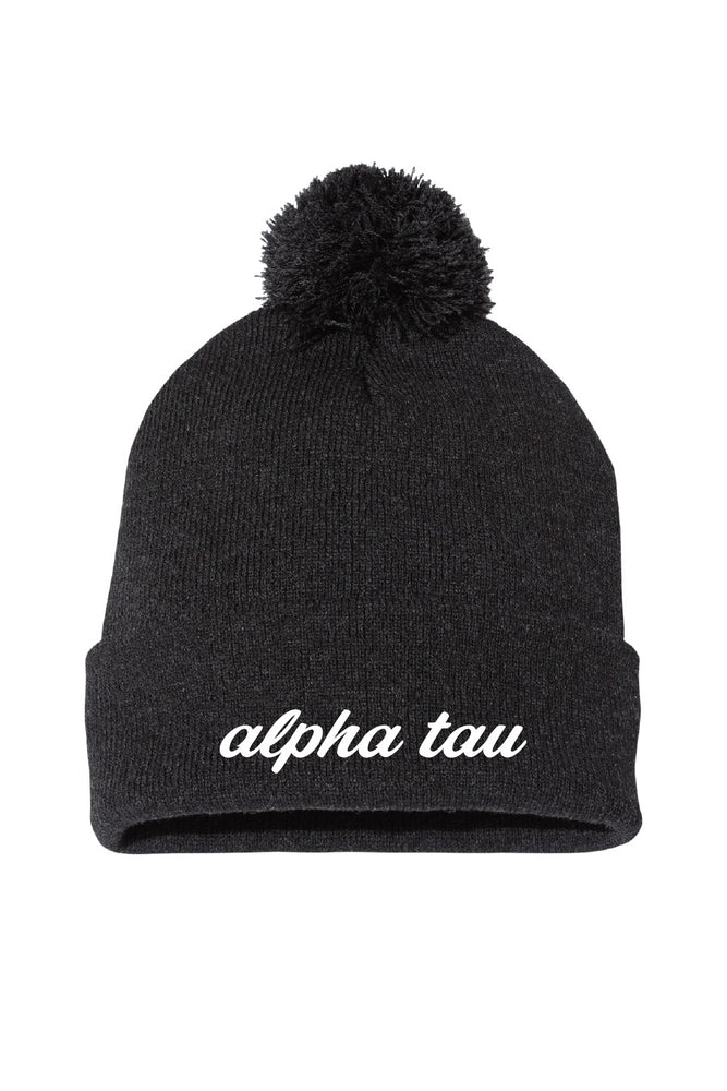 Alpha Tau Script Beanie