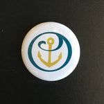 Classic White with Gold Anchor Button