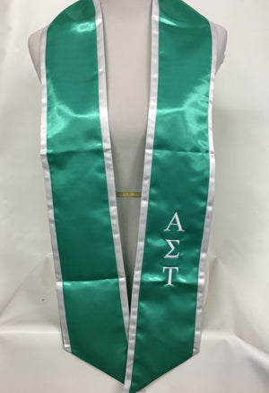 Angled Seafoam with White Trim Stoles